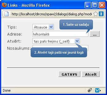 linka ievietosana